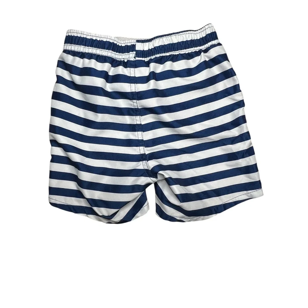 True Religion Boys Swim Trunks Navy White Striped Board Shorts Size 2T